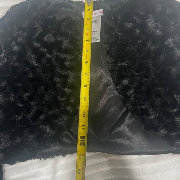 Girls Faux Fur Bolero Jacket Black XL - Picture 8 of 9